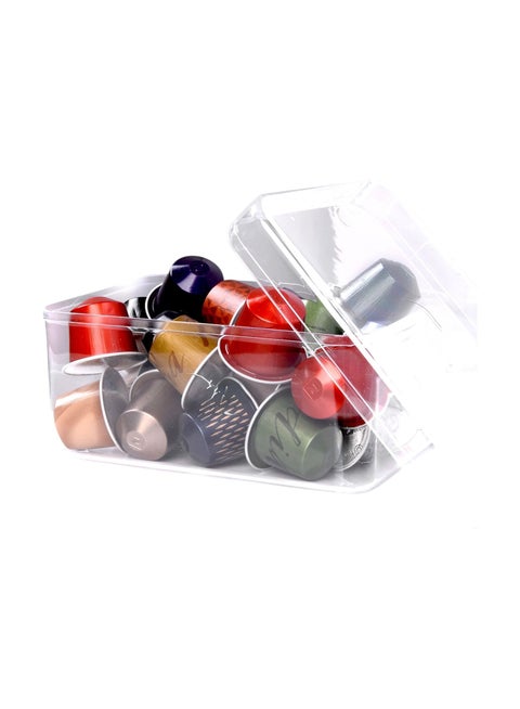 مزيج متنوع من كبسولات قهوة نسبريسو (20 كبسولة+2 هديه) في حامل صندوق أكريليك